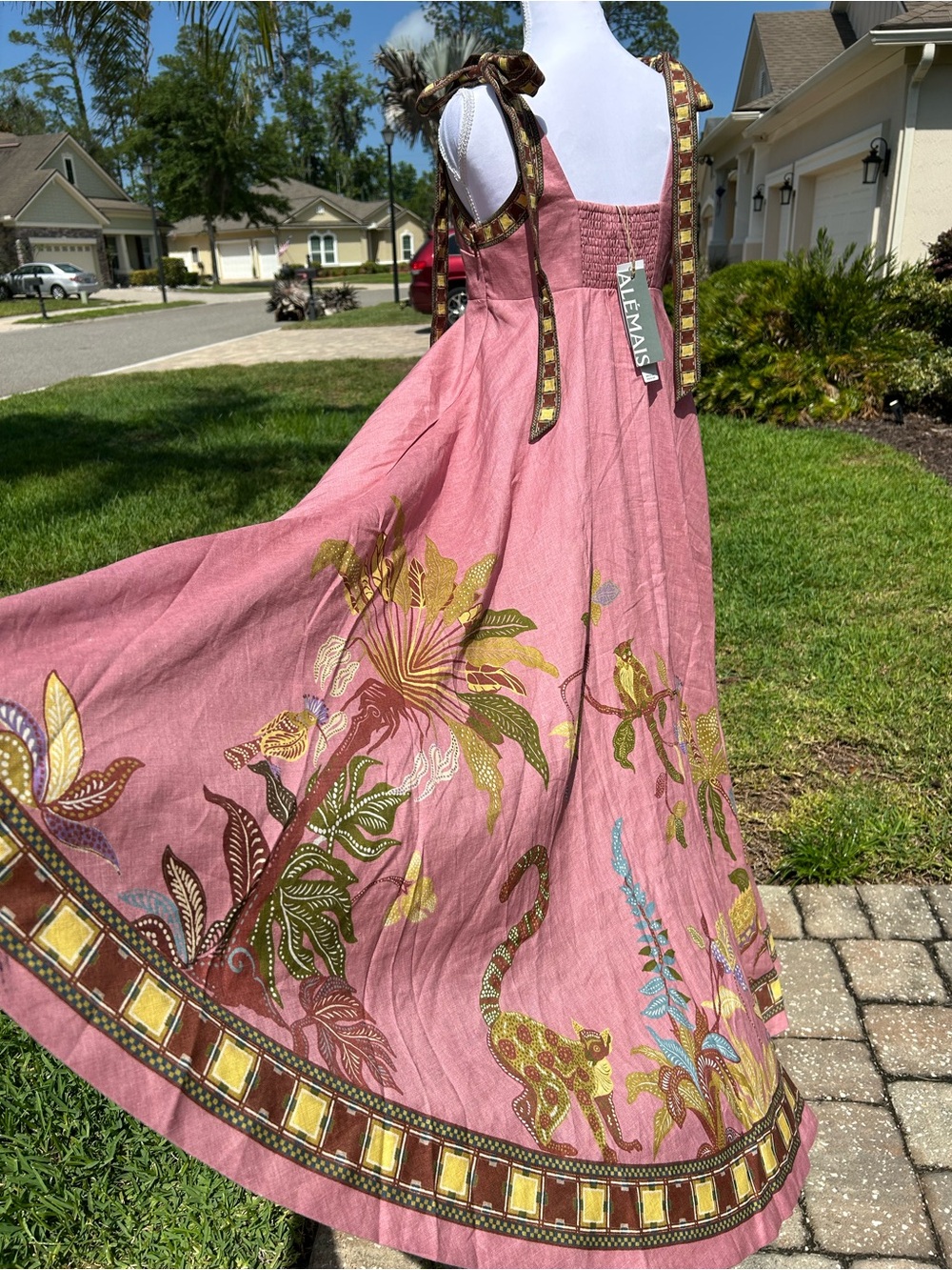 NWT🌷Alemais Zuri Linen Ballet Midi Sundress - Picture 11 of 16